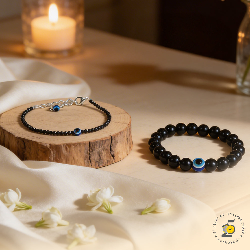 Evil Eye Bracelet & Anklet Combo